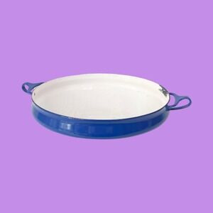 Vintage Dansk Kobenstyle Cast Iron Skillet, Royal Blue Enamel